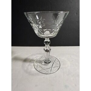 Rock Sharpe Vanity Cut Crystal Champagne Sherbet Glasses Set of 6, 5.75" Vintage
